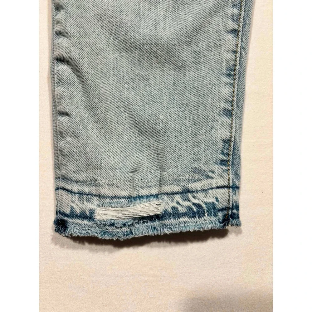 Levis 512 Slim Taper Fit Jeans Mens 33x32 Light Wash Distressed Ripped Big‎ E